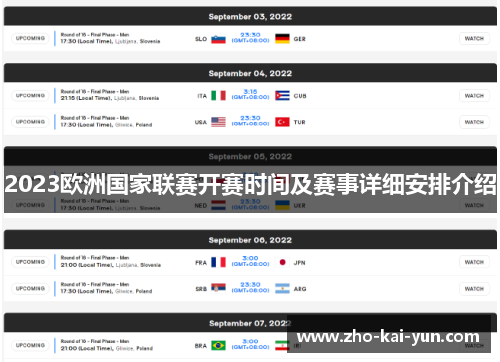 2023欧洲国家联赛开赛时间及赛事详细安排介绍 2023欧洲国家联赛开赛时间及赛事详细安排介绍