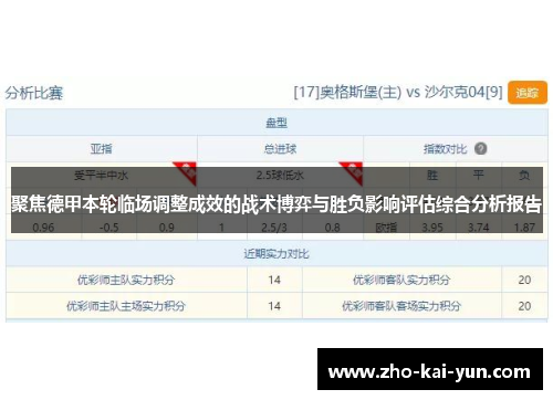 聚焦德甲本轮临场调整成效的战术博弈与胜负影响评估综合分析报告